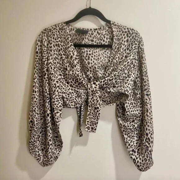 Revolve Charlotte Leopard Print Top Size M - Picture 2 of 5